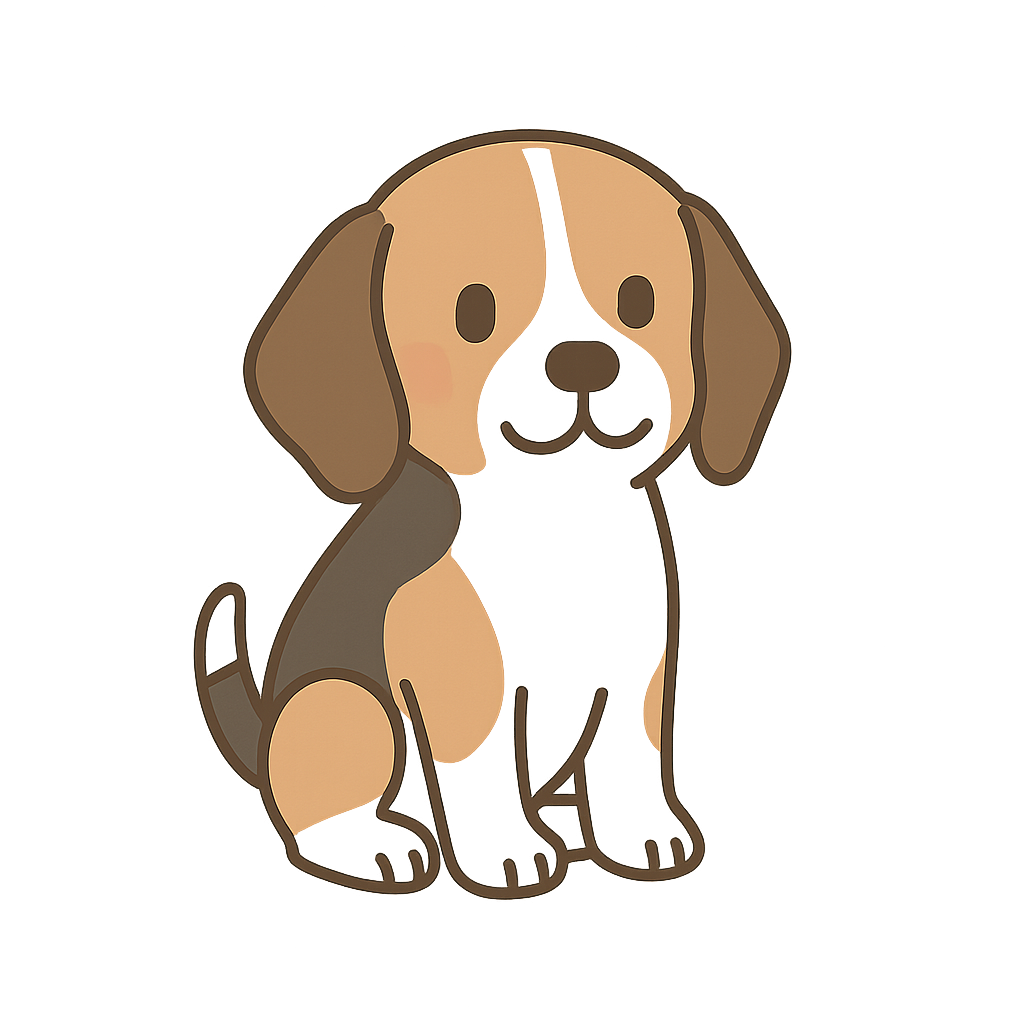 Bryan the Beagle sitting proudly